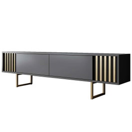 Hanah Home Mueble para TV Gold Line Antracita y Dorado